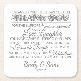 結婚Thank You Coasters スクエアペーパーコースター