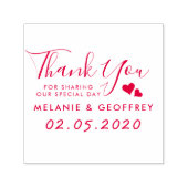 結婚Thank You Script |名前をカスタムすると日付 セルフインキングスタンプ (デザイン)