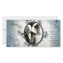 結婚Thanks You Photo Card - ヴィンテージの葉