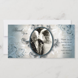 結婚Thanks You Photo Card - ヴィンテージの葉 サンキューカード