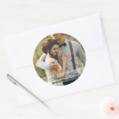 結婚Thanks You Photo Favor Stickers R ラウンドシール (封筒)