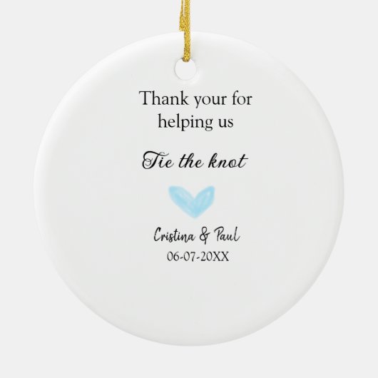 結感謝してい結するハートの素結婚気な人 セラミックオーナメント (裏面)