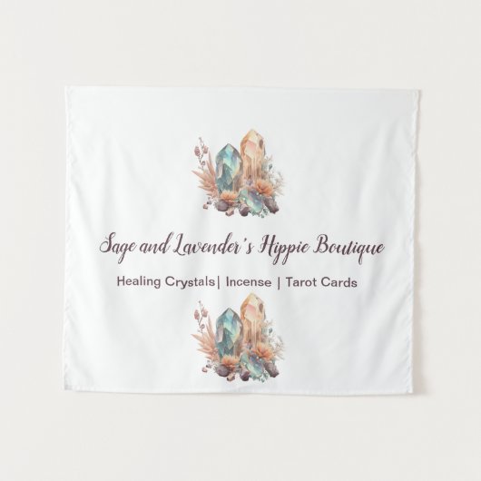 結晶と花 タペストリー (正面(横))