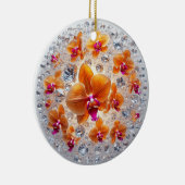 結晶に埋め込まれた蘭の花 セラミックオーナメント (右)