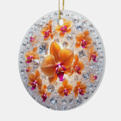 結晶に埋め込まれた蘭の花 セラミックオーナメント (左)