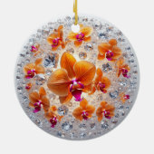 結晶に埋め込まれた蘭の花 セラミックオーナメント (裏面)