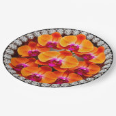 結晶に埋め込まれた蘭の花 ペーパープレート (アングル)