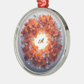 結晶に埋め込まれた蘭の花 メタルオーナメント (左)