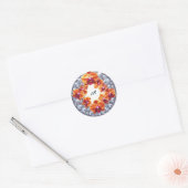 結晶に埋め込まれた蘭の花 ラウンドシール (封筒)