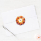 結晶に埋め込まれた蘭の花 ラウンドシール (封筒)
