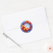結晶に埋め込まれた蘭の花 ラウンドシール (封筒)