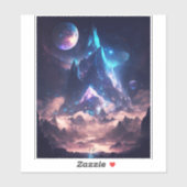 結晶の山のファンタジー景観 シール (シート)