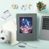 結晶の山のファンタジー景観 シール (iPadカバー)