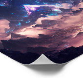 結晶の山のファンタジー景観 ポスター (角)