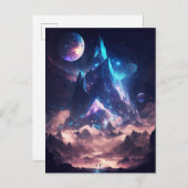 結晶の山のファンタジー景観 ポストカード (正面/裏面)