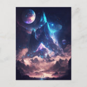 結晶の山のファンタジー景観 ポストカード (正面)