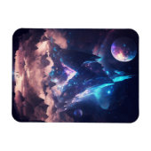 結晶の山のファンタジー景観 マグネット (横)