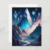結晶の山のファンタジー風景はがき ポストカード (正面/裏面)