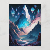 結晶の山のファンタジー風景はがき ポストカード (正面)