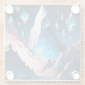 結晶の山ファンタジー景観ガラスコース ガラスコースター (裏面)
