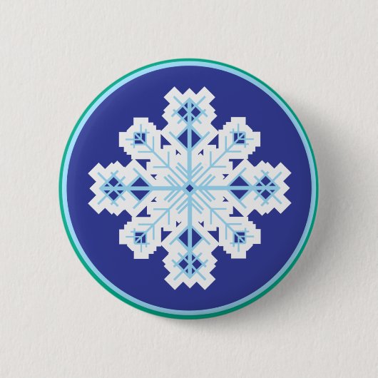 結晶の雪の結晶 缶バッジ (正面)