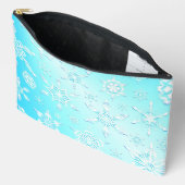 結晶の雪片パターン アクセサリーポーチ (見開き)