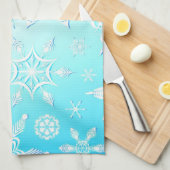 結晶の雪片パターン キッチンタオル (四つ折り)