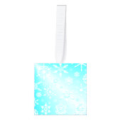 結晶の雪片パターン キューブオーナメント (正面)