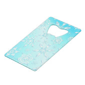 結晶の雪片パターン クレジットカード栓抜き (裏面アングル)