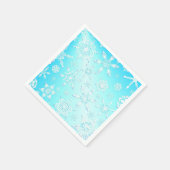 結晶の雪片パターン スタンダードカクテルナプキン (角)