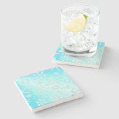 結晶の雪片パターン ストーンコースター (横)