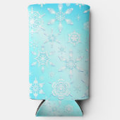 結晶の雪片パターン スリム缶クーラー (正面)
