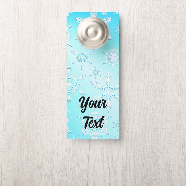 結晶の雪片パターン ドアノブサイン (ノブ)