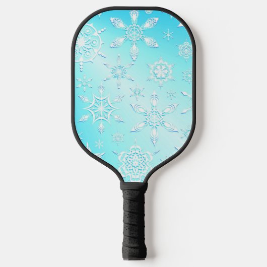 結晶の雪片パターン ピックルボールラケット (正面)