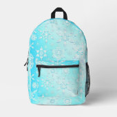 結晶の雪片パターン プリントバックパック (正面)