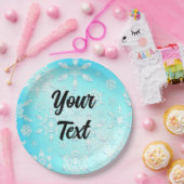 結晶の雪片パターン ペーパープレート (パーティー)