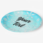 結晶の雪片パターン ペーパープレート (アングル)