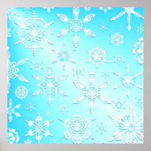 結晶の雪片パターン ポスター