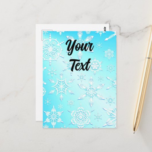 結晶の雪片パターン ポストカード (正面/裏面インサイチュ)