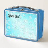 結晶の雪片パターン メタルランチボックス (正面)