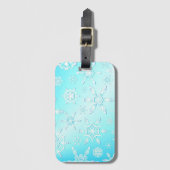 結晶の雪片パターン ラゲッジタグ (正面縦)