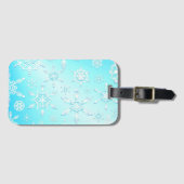 結晶の雪片パターン ラゲッジタグ (正面横)