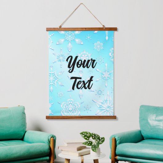 結晶の雪片パターン 吊り下げ型タペストリー (リビング)