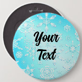 結晶の雪片パターン 缶バッジ (正面&裏面)