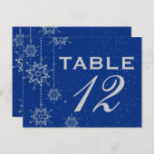 結晶の雪結婚結晶の青のテーブル番号 ポストカード (正面/裏面)