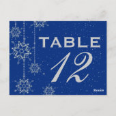 結晶の雪結婚結晶の青のテーブル番号 ポストカード (裏面)