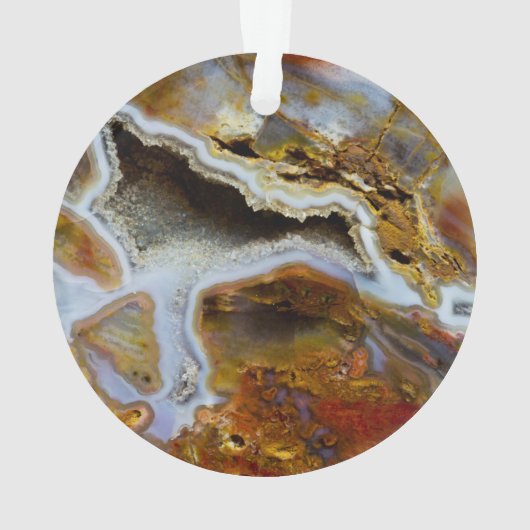 結晶を持つ石化された木材 オーナメント (裏面)