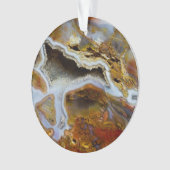 結晶を持つ石化された木材 オーナメント (正面)