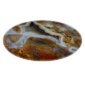 結晶を持つ石化された木材 カッティングボード (角)