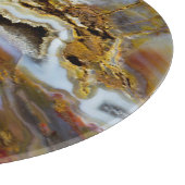 結晶を持つ石化された木材 カッティングボード (角)